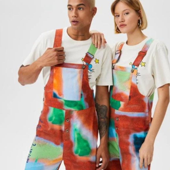 Converse Shapes x Come Tees cosmic airbrush all-over print overalls - Picture 2 of 12